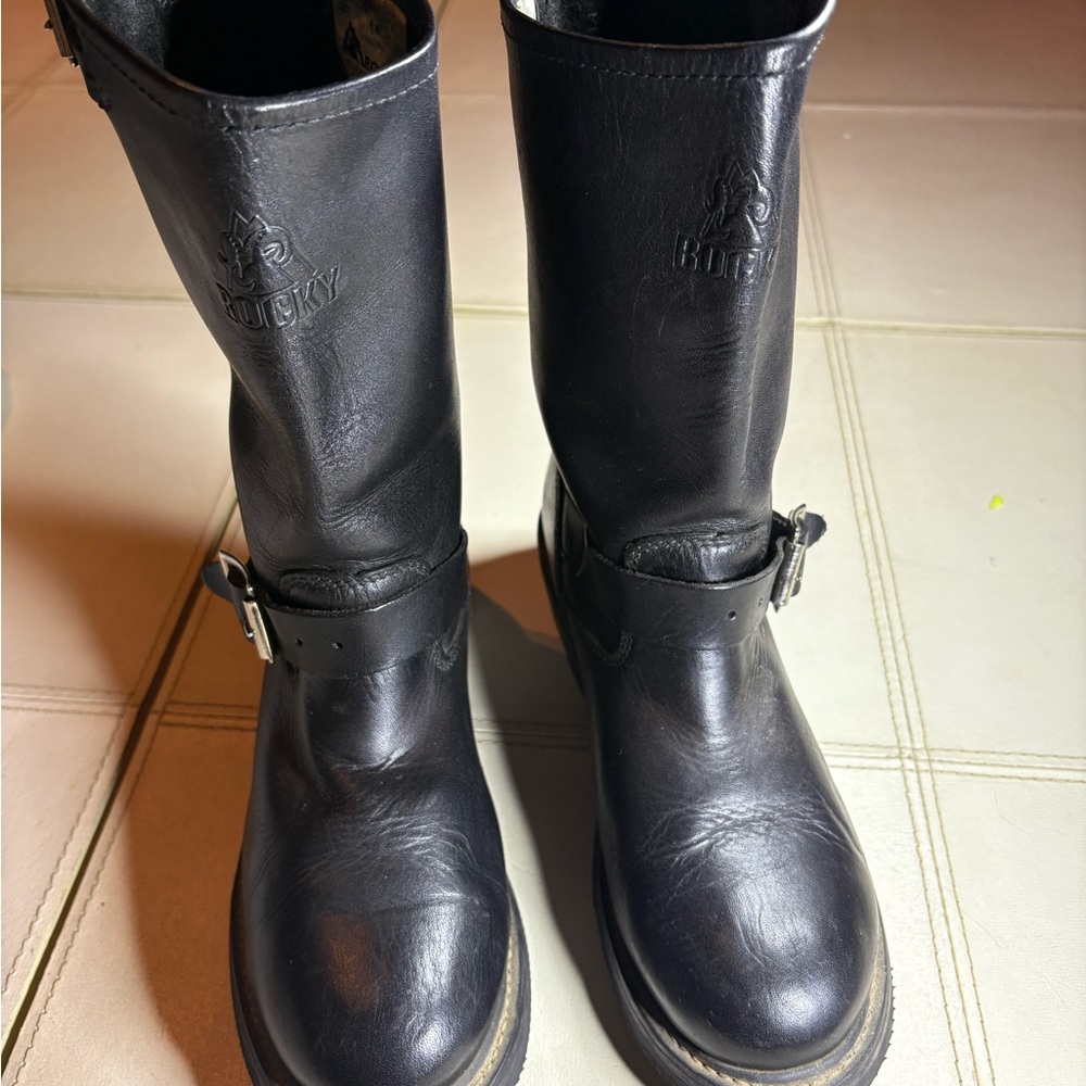 O’Sullivan aristocrat Rocky Black leather Boots size 8